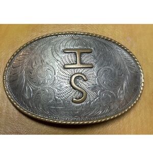 Vintage Comstock Sterling silver Belt buckle. OLD vintage buckle Brass Details